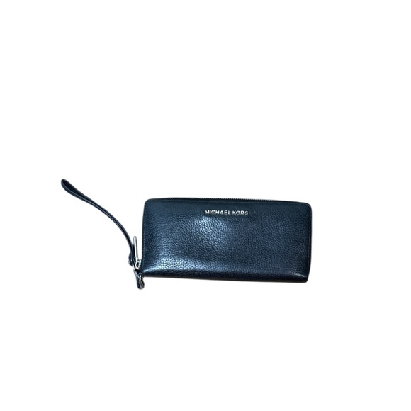 Michael Kors Continental Leather Long Zip Around Wristlet Wallet - black - Picture 1 of 7